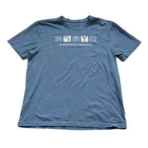 Life Is Good “Diversified Portfolio” Golf Club Graphic Tee Blue Unisex/Men M